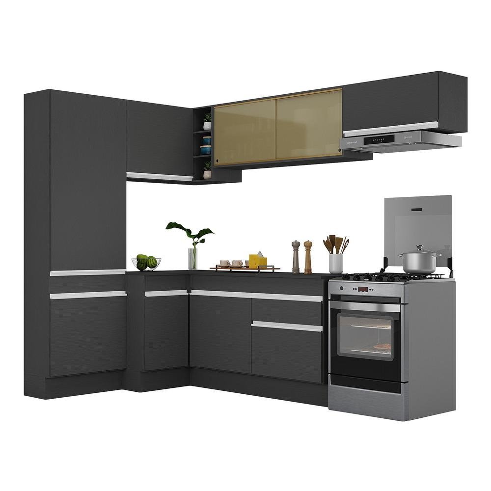 Armario de Cozinha Completa de Canto com Rodape Veneza Multimoveis V2087