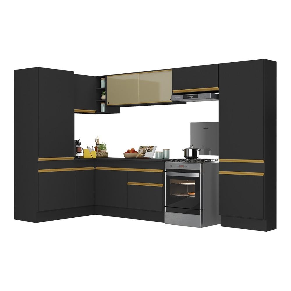 Armario de Cozinha Completa de Canto com Rodape Veneza Multimoveis V2090