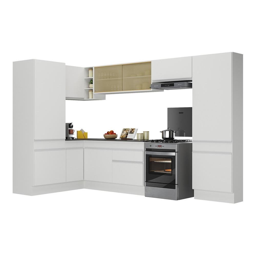 Armario de Cozinha Completa de Canto com Rodape Veneza Multimoveis V2090