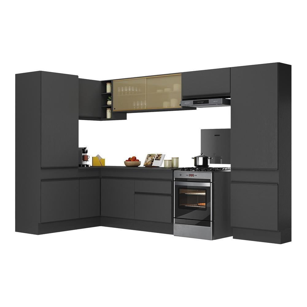 Armario de Cozinha Completa de Canto com Rodape Veneza Multimoveis V2090