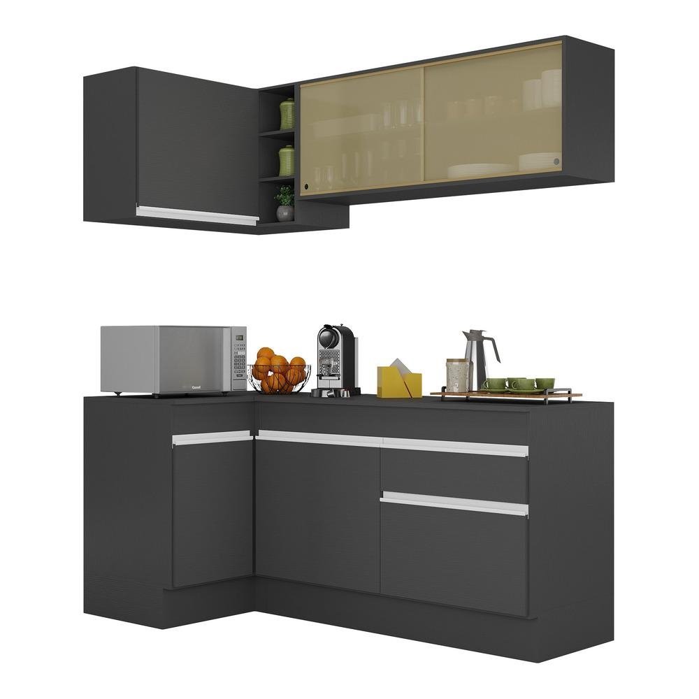 Armario de Cozinha Compacta de Canto com Rodape Veneza Multimoveis V2091