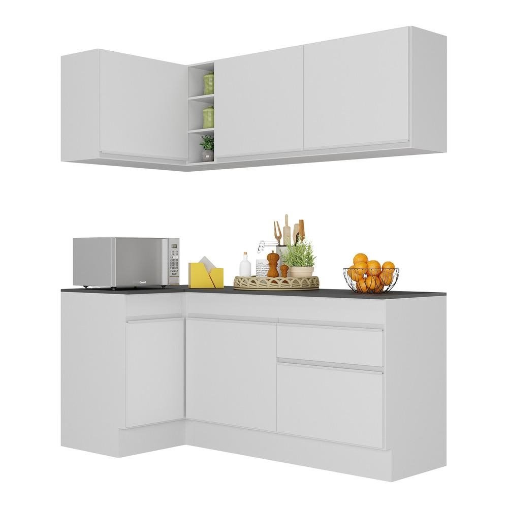 Armario de Cozinha Compacta de Canto com Rodape Veneza Multimoveis V2092