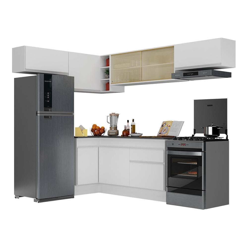 Armario de Cozinha Completa de Canto com Rodape Veneza Multimoveis V2095