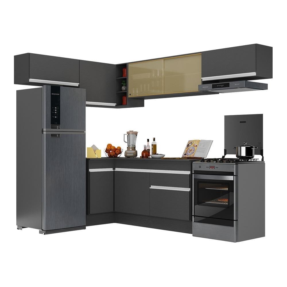 Armario de Cozinha Completa de Canto com Rodape Veneza Multimoveis V2095