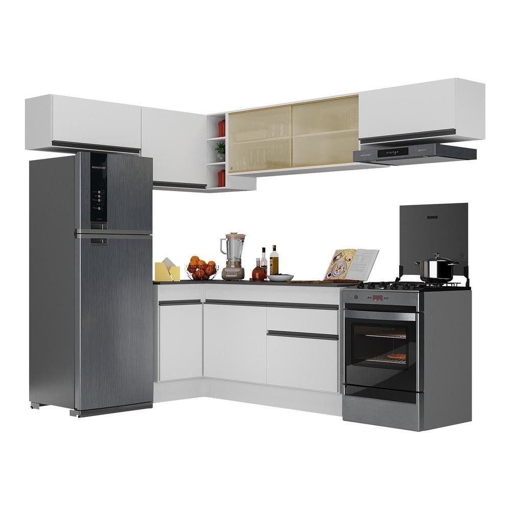 Armario de Cozinha Completa de Canto com Rodape Veneza Multimoveis V2095