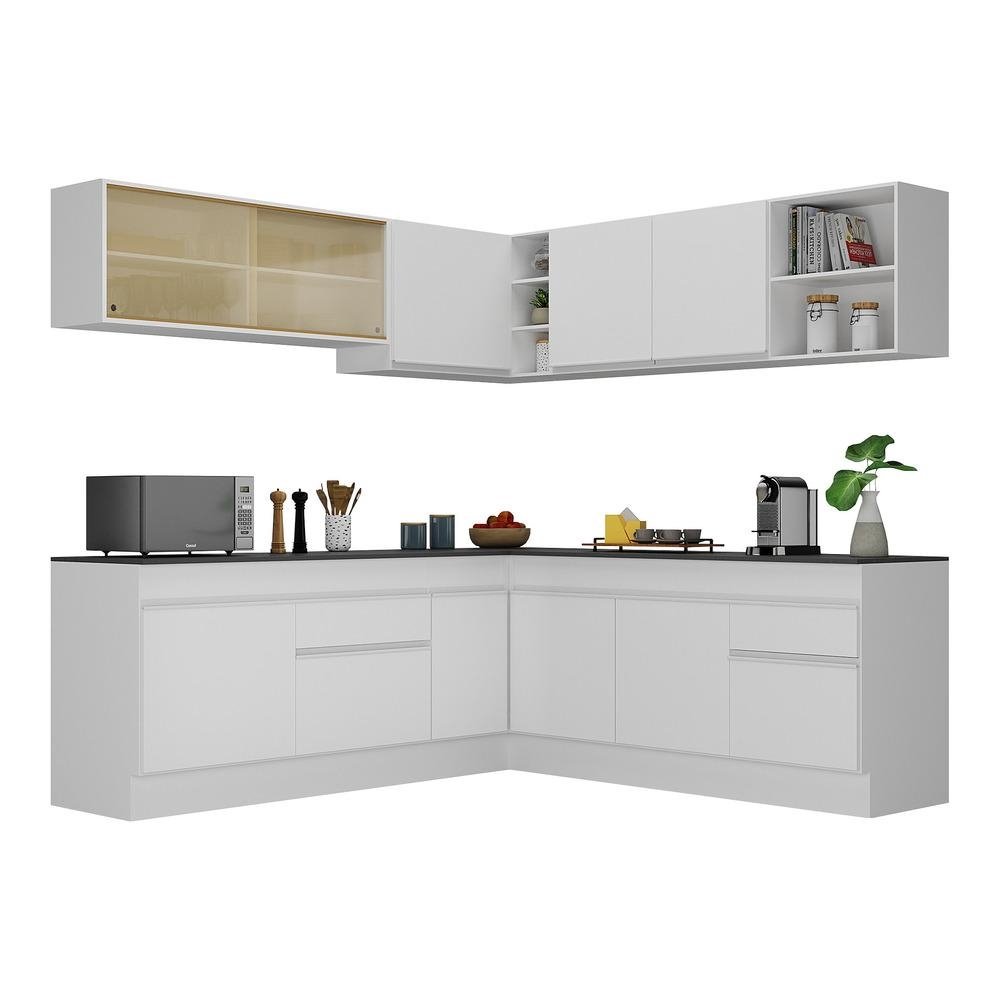 Armario de Cozinha Completa de Canto com Rodape Veneza Multimoveis V2096