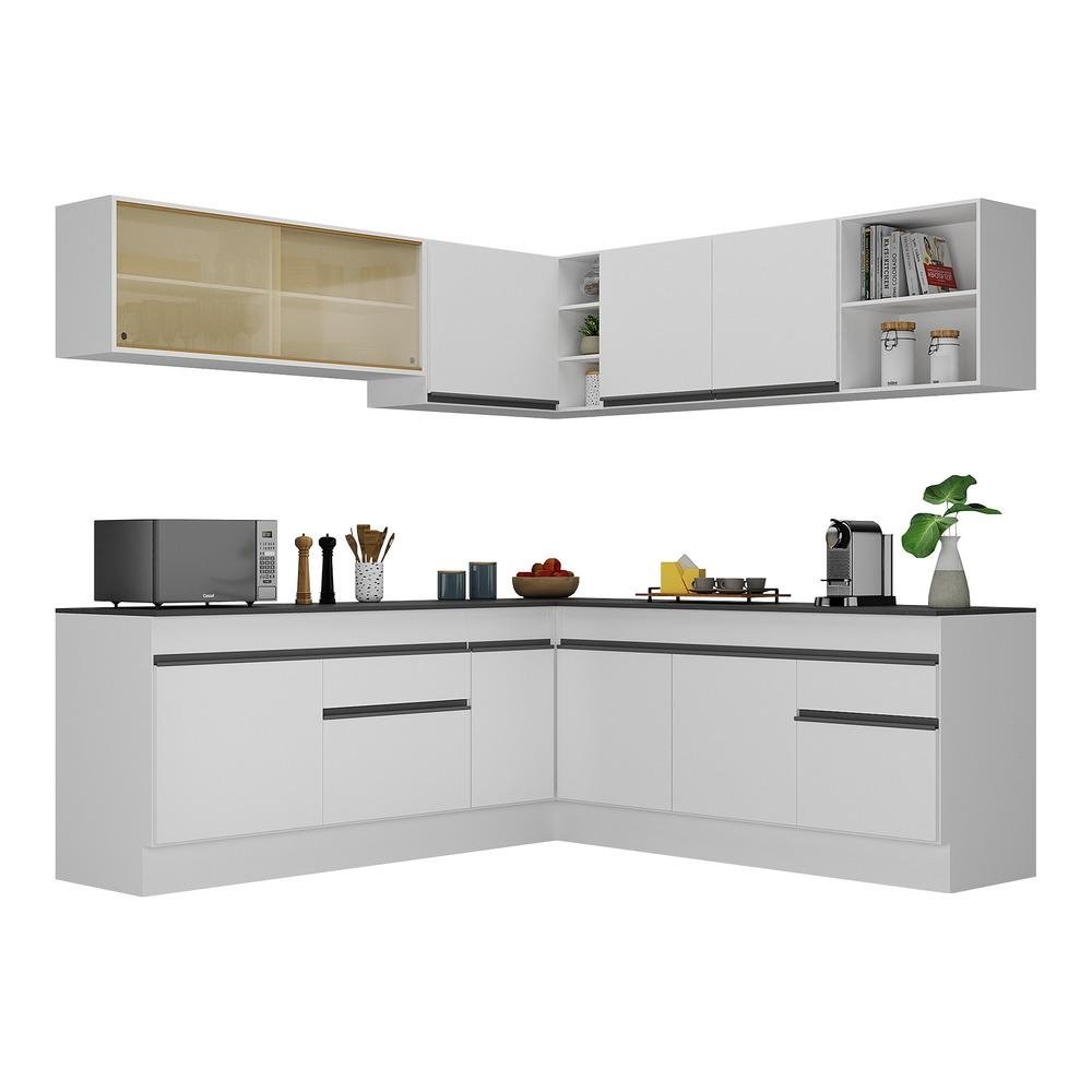 Armario de Cozinha Completa de Canto com Rodape Veneza Multimoveis V2096