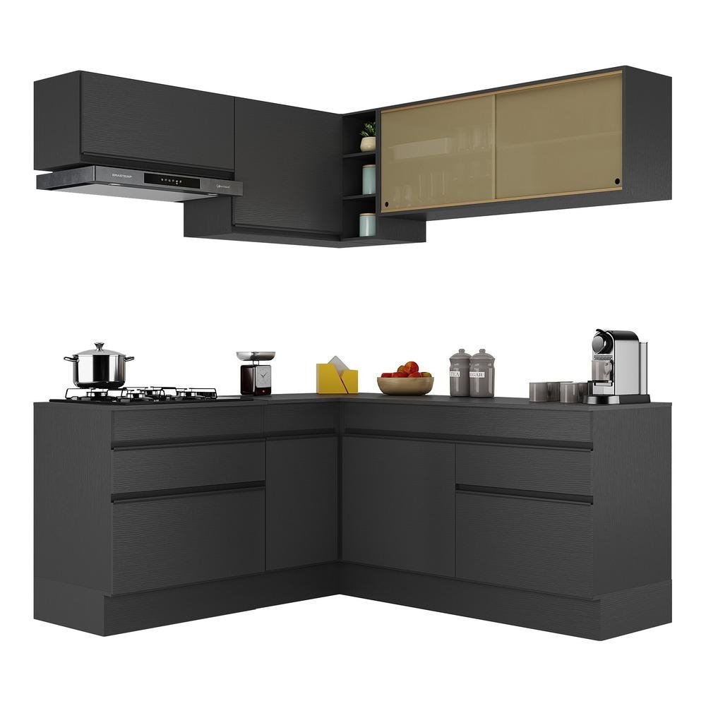 Armario de Cozinha Completa de Canto com Rodape Veneza Multimoveis V2097