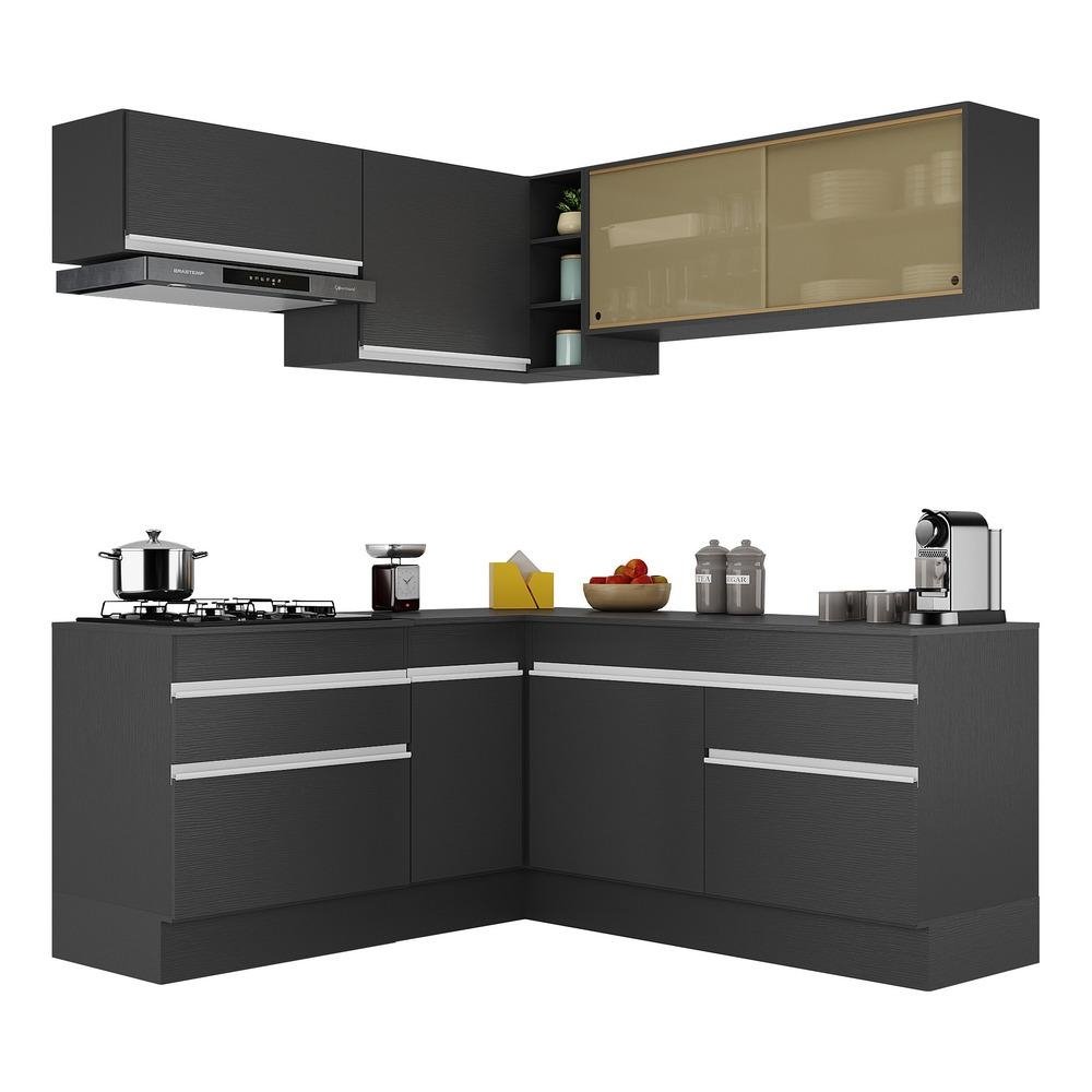 Armario de Cozinha Completa de Canto com Rodape Veneza Multimoveis V2097