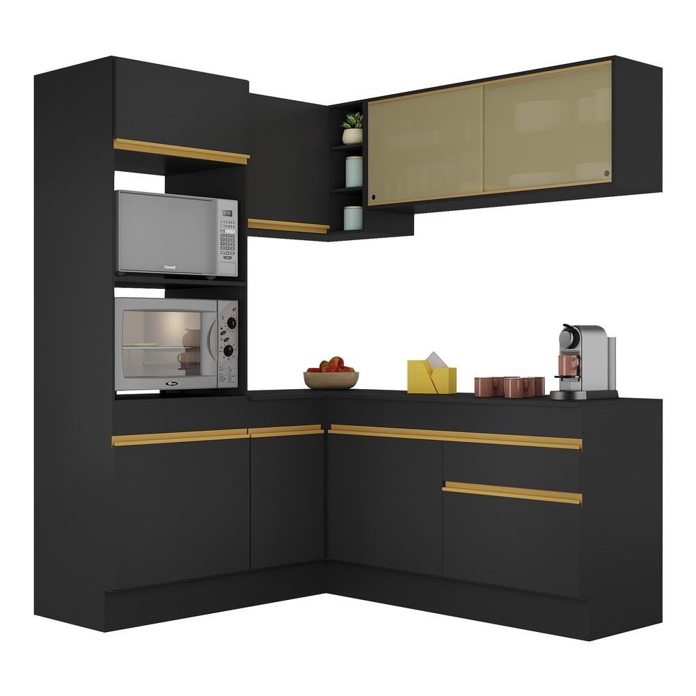 Armario de Cozinha Completa de Canto com Rodape Veneza Multimoveis V2098