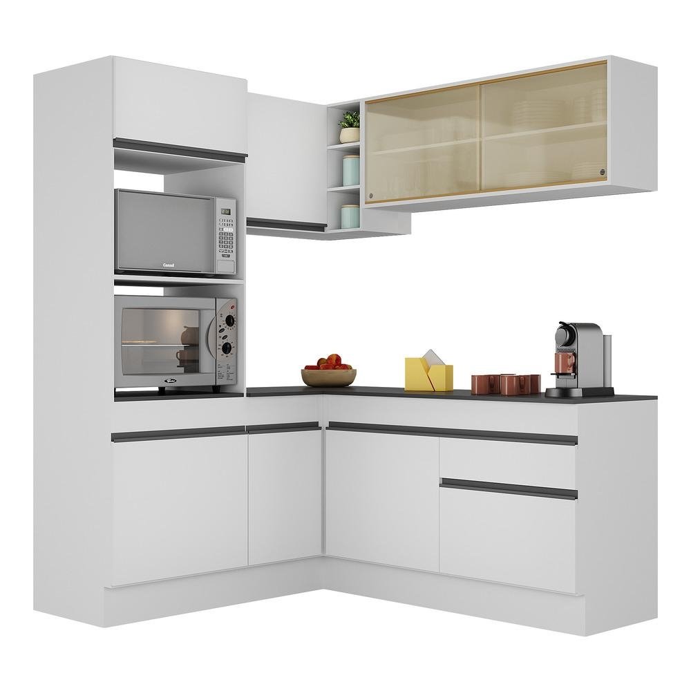 Armario de Cozinha Completa de Canto com Rodape Veneza Multimoveis V2098