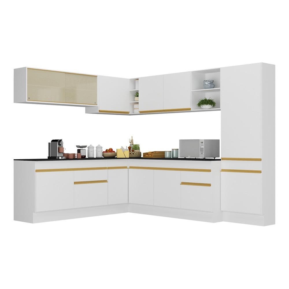 Armario de Cozinha Completa de Canto com Rodape Veneza Multimoveis V2100