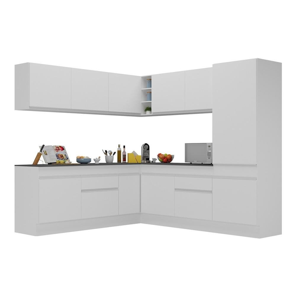 Armario de Cozinha Completa de Canto com Rodape Veneza Multimoveis V2101