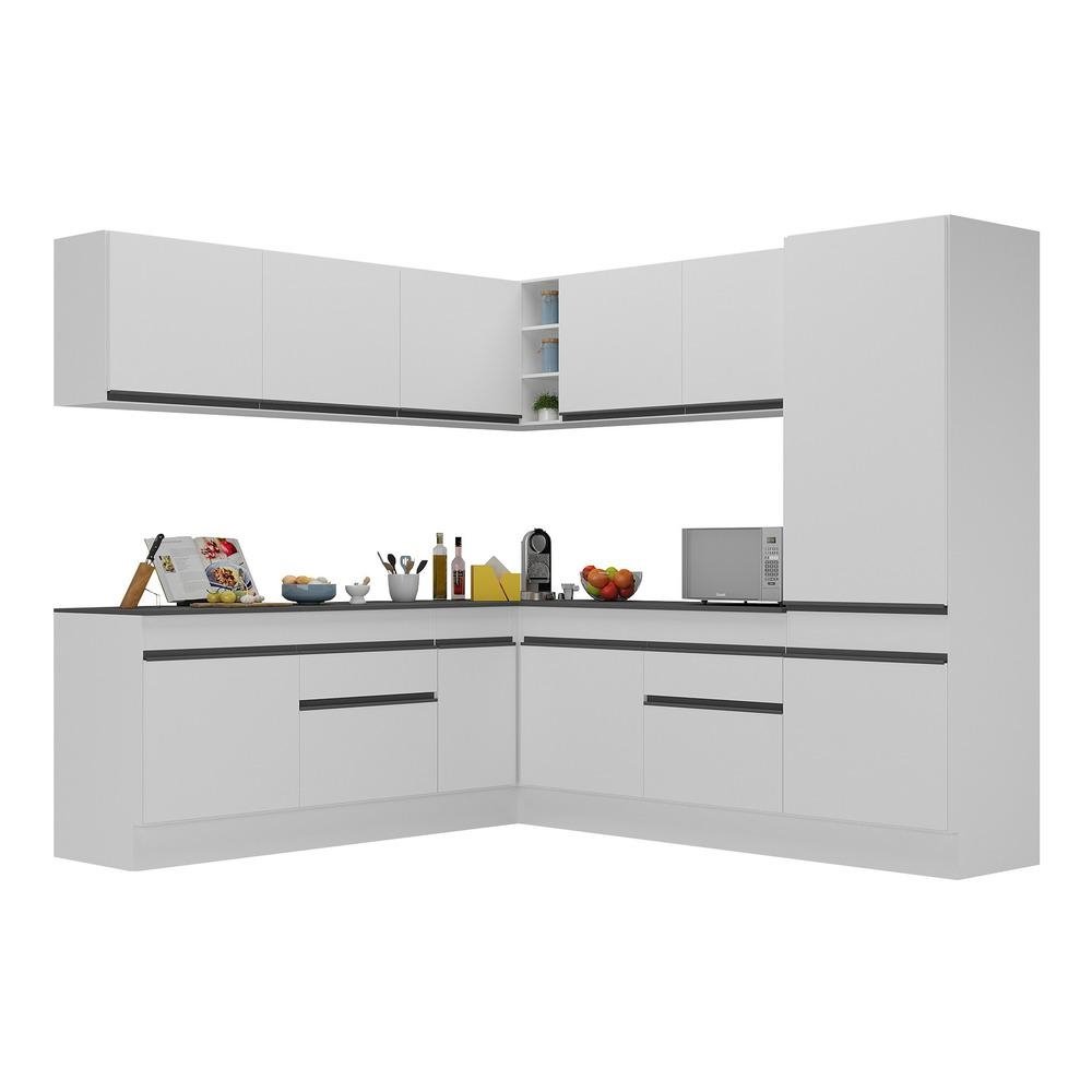 Armario de Cozinha Completa de Canto com Rodape Veneza Multimoveis V2101