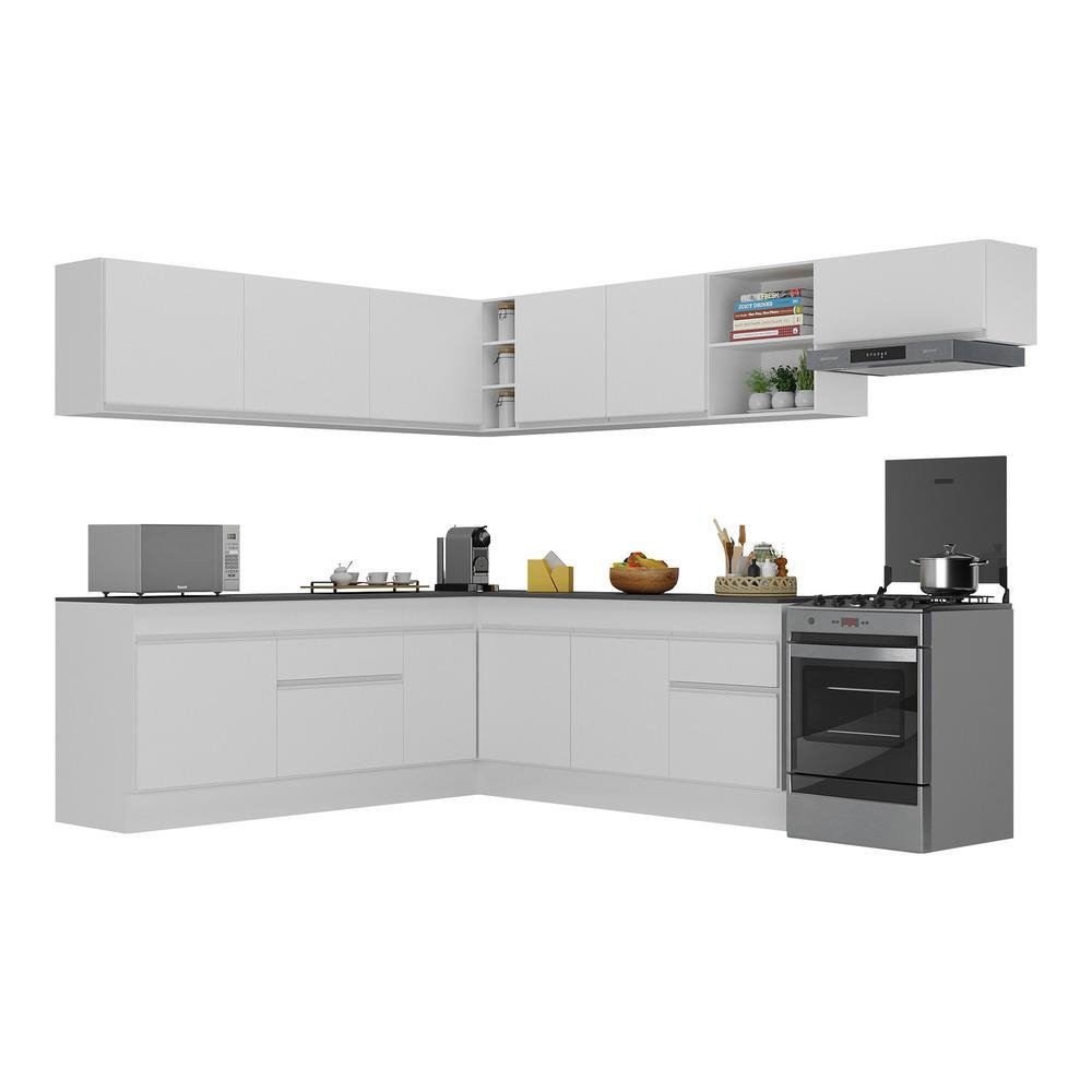 Armario de Cozinha Completa de Canto com Rodape Veneza Multimoveis V2103