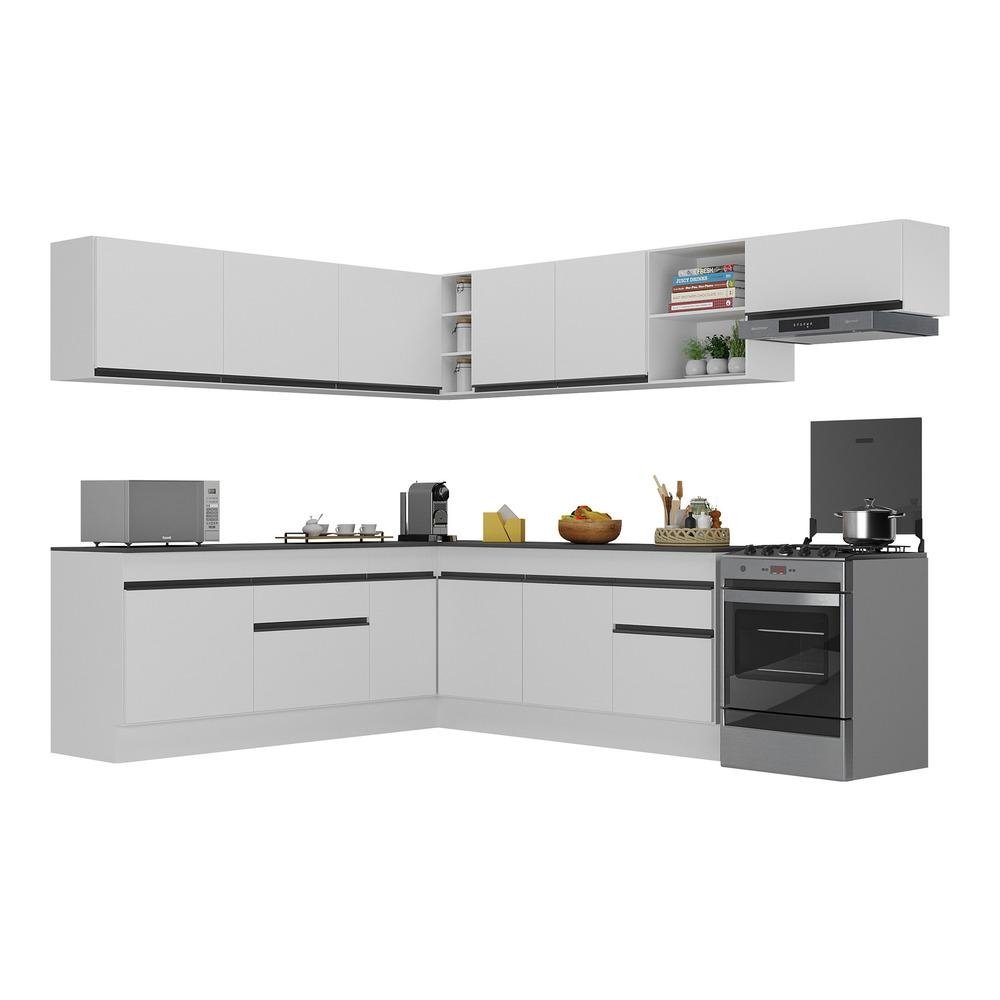 Armario de Cozinha Completa de Canto com Rodape Veneza Multimoveis V2103