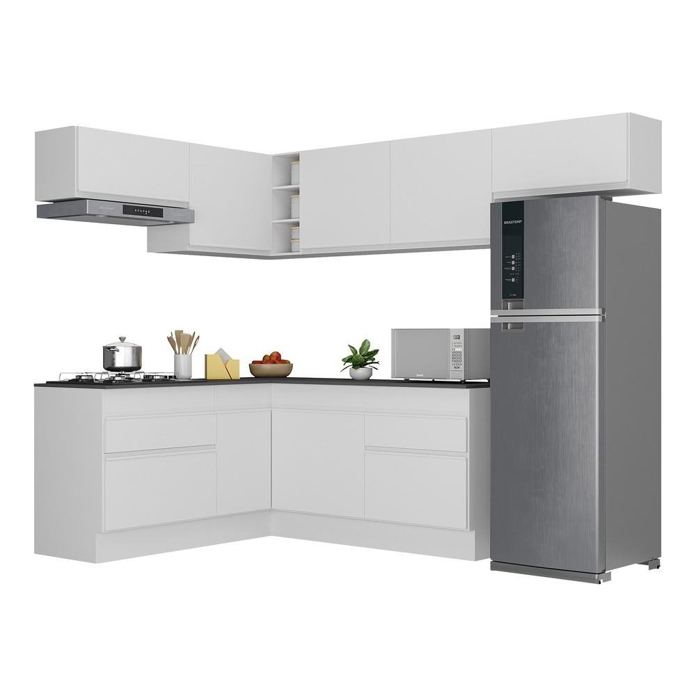 Armario de Cozinha Completa de Canto com Rodape Veneza Multimoveis V2104