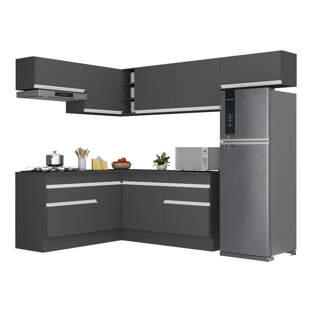 Armario de Cozinha Completa de Canto com Rodape Veneza Multimoveis V2104