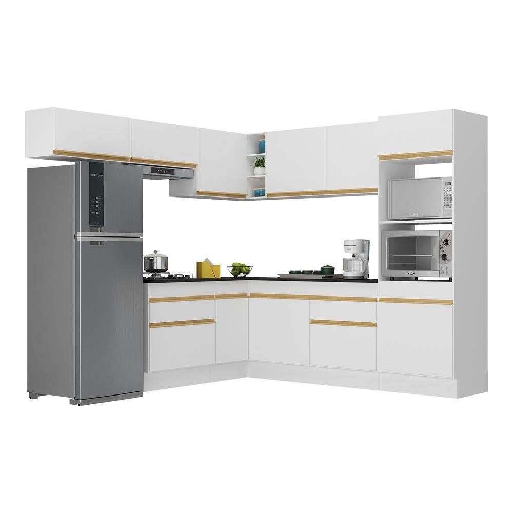 Armario de Cozinha Completa de Canto com Rodape Veneza Multimoveis V2105