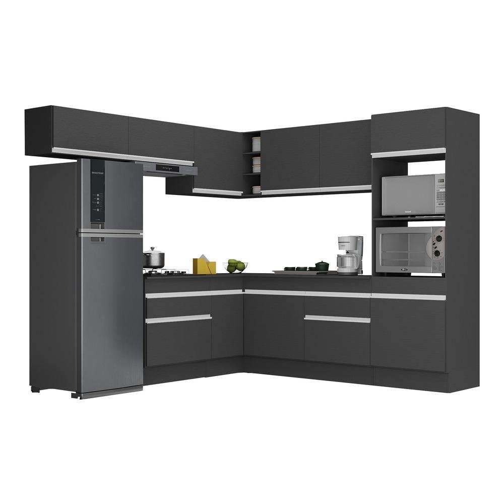 Armario de Cozinha Completa de Canto com Rodape Veneza Multimoveis V2105