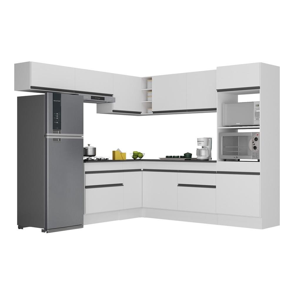 Armario de Cozinha Completa de Canto com Rodape Veneza Multimoveis V2105