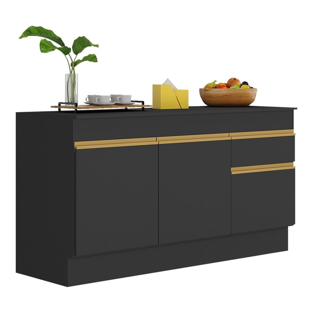 Balcao Cozinha Gabinete Pia 150cm com Rodape 3 Portas 1 Gaveta Veneza Multimoveis V2107