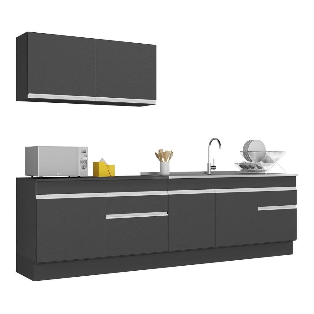 Armario de Cozinha Compacta 270cm com Rodape Veneza Multimoveis V2111