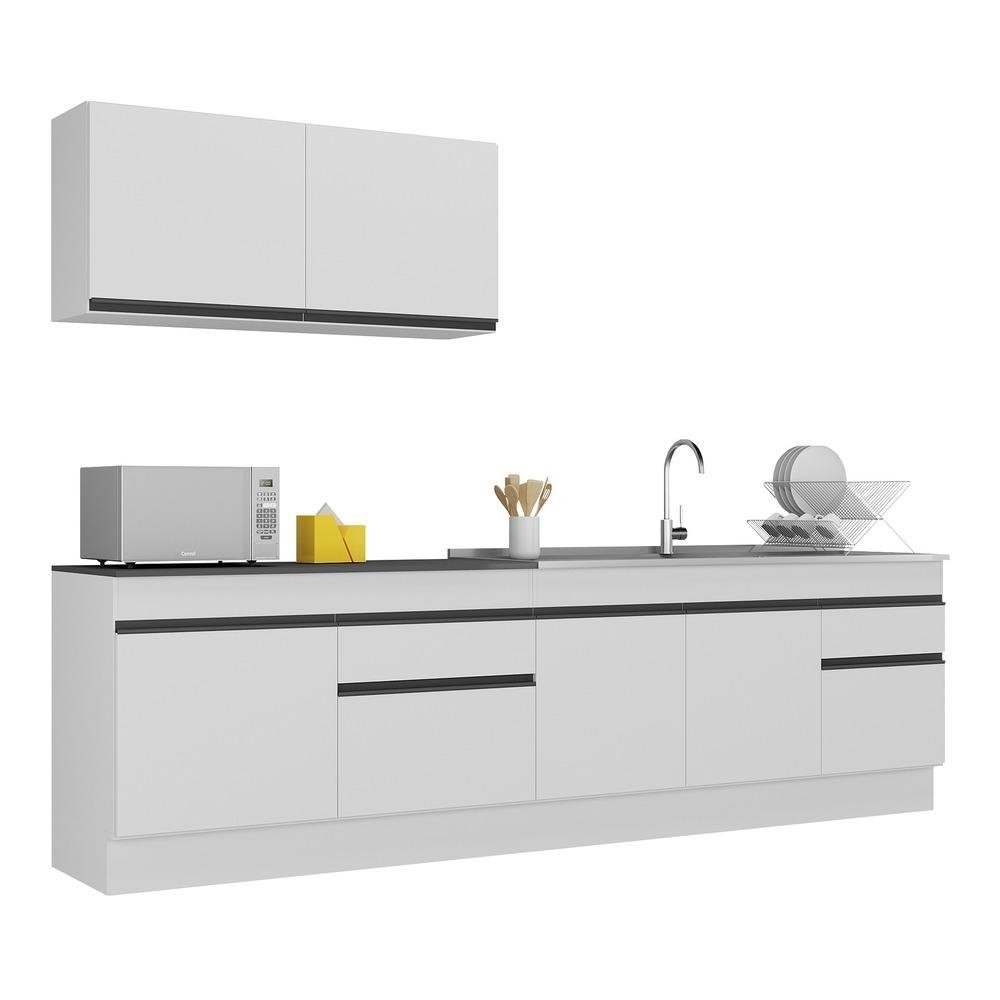 Armario de Cozinha Compacta 270cm com Rodape Veneza Multimoveis V2111