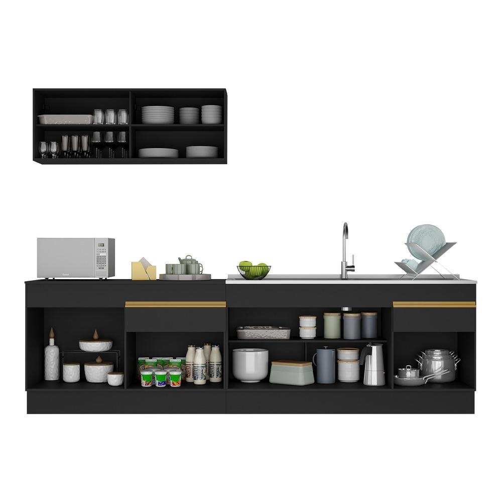 Armario de Cozinha Compacta 270cm com Rodape Veneza Multimoveis V2112