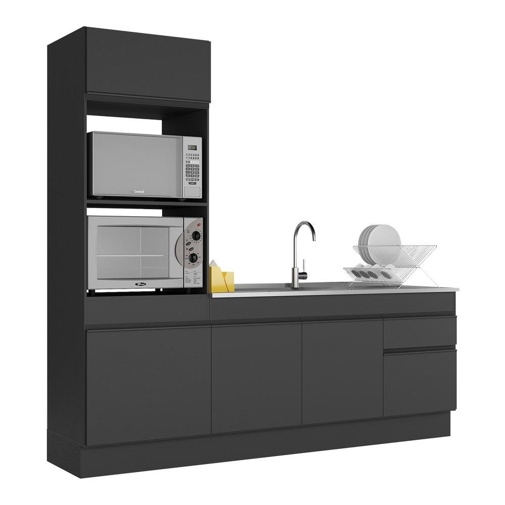Armario de Cozinha Compacta 212cm com Rodape Veneza Multimoveis V2113