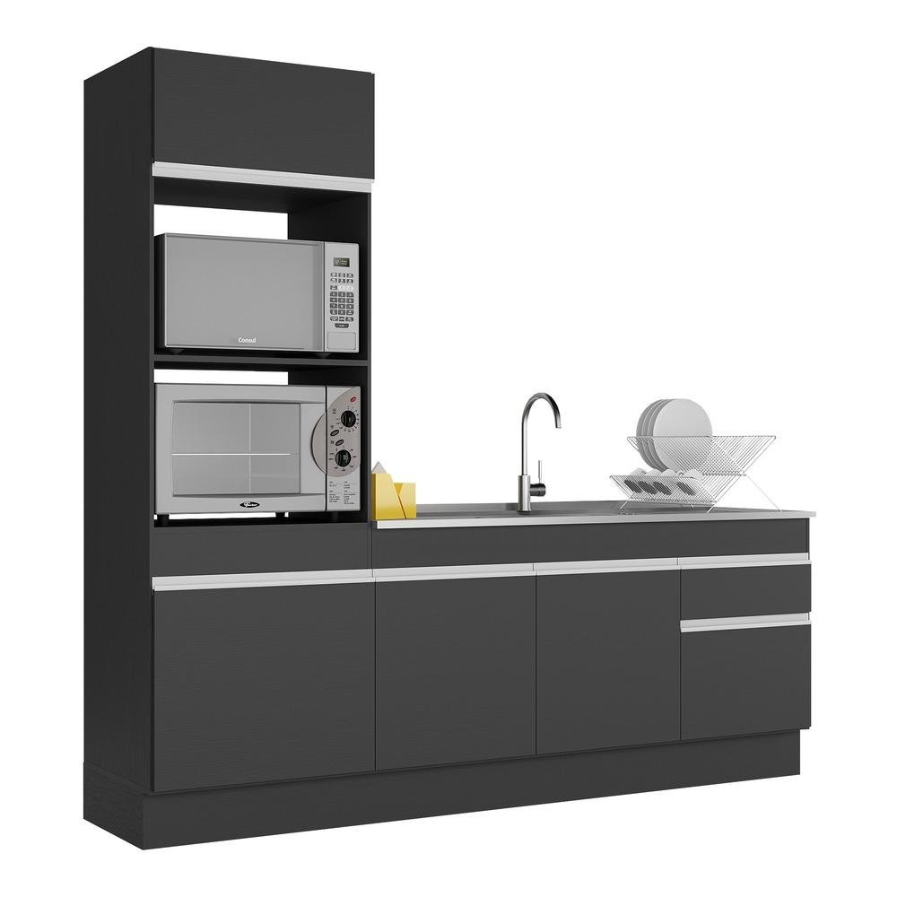 Armario de Cozinha Compacta 212cm com Rodape Veneza Multimoveis V2113