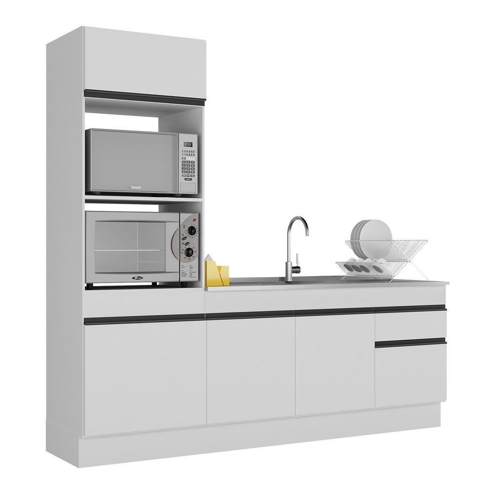Armario de Cozinha Compacta 212cm com Rodape Veneza Multimoveis V2113