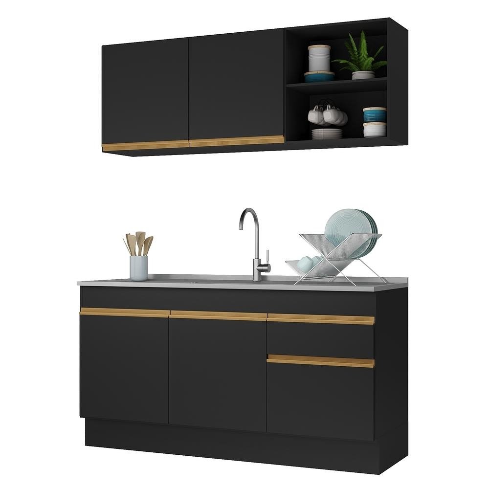 Armario de Cozinha Compacta 150cm com Rodape Veneza Multimoveis V2114