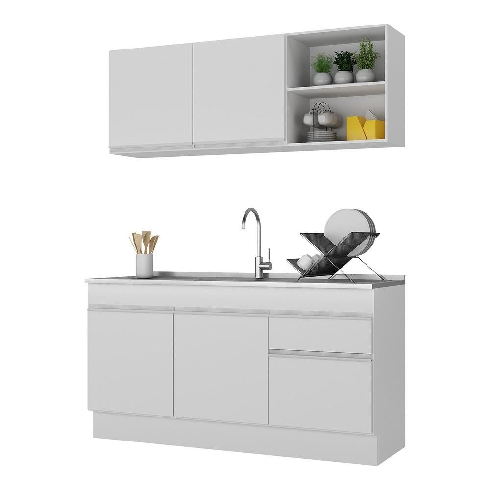 Armario de Cozinha Compacta 150cm com Rodape Veneza Multimoveis V2114