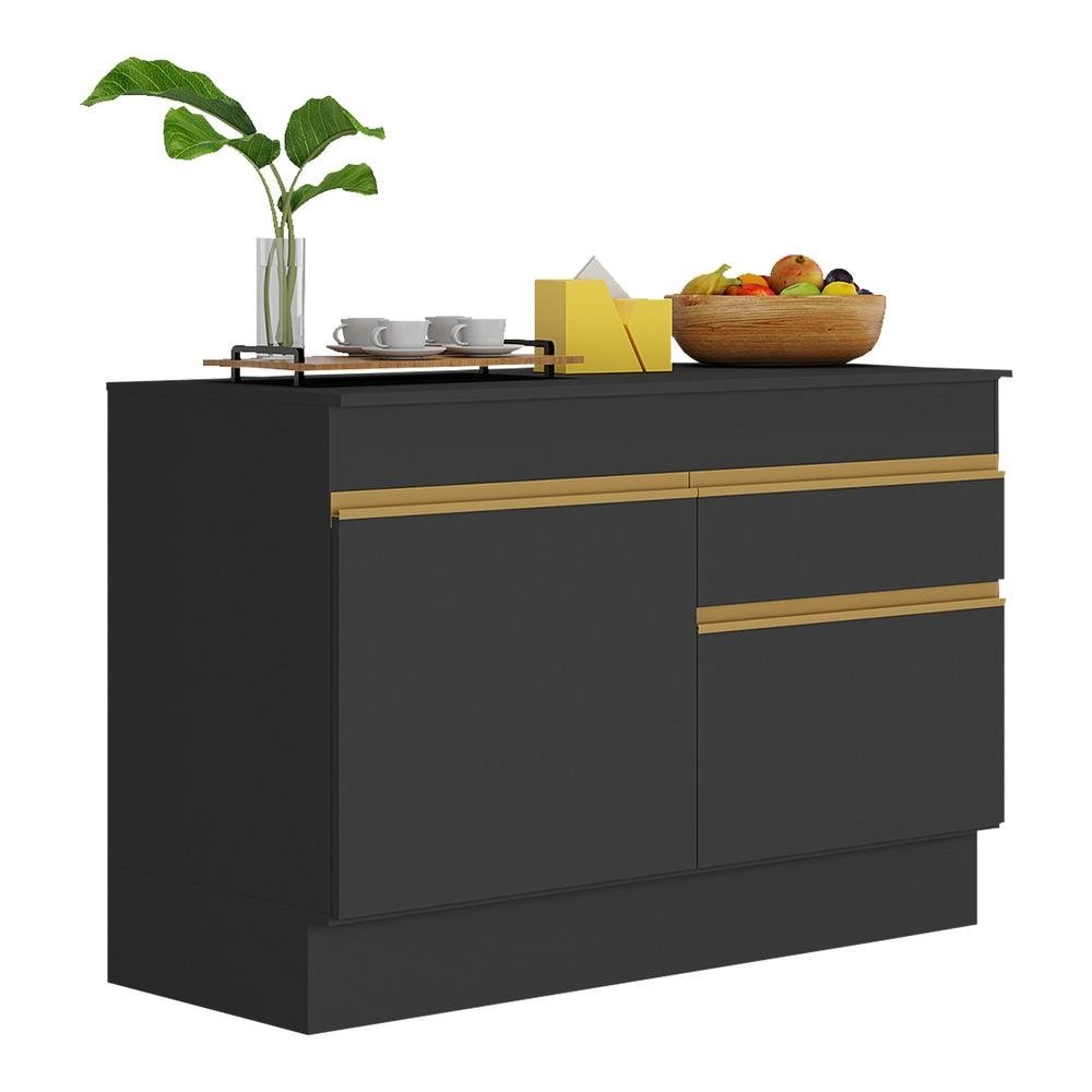Balcao Cozinha 120cm com Rodape 2 Portas 1 Gaveta Veneza Multimoveis V2117