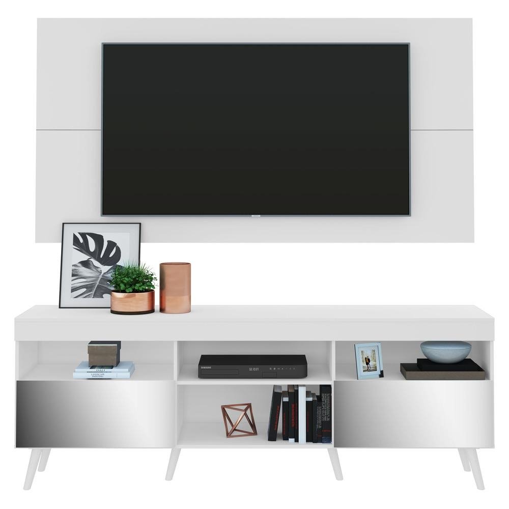 Rack com Painel TV 65" Retro com Espelho Florida Multimoveis V3138