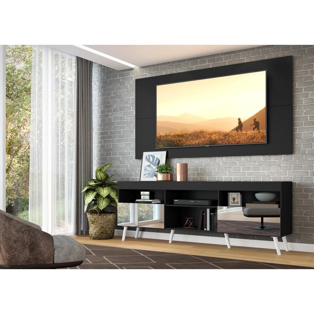 Rack com Painel TV 65" Retro com Espelho Florida Multimoveis V3138