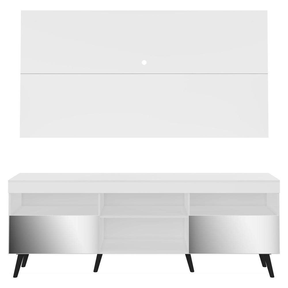 Rack com Painel e Suporte TV 65" Retro com Espelho Florida Multimoveis V3142