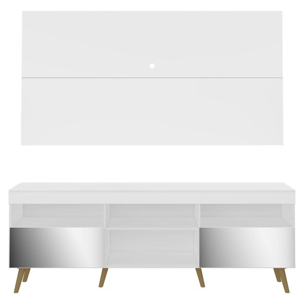 Rack com Painel e Suporte TV 65" Retro com Espelho Florida Multimoveis V3142