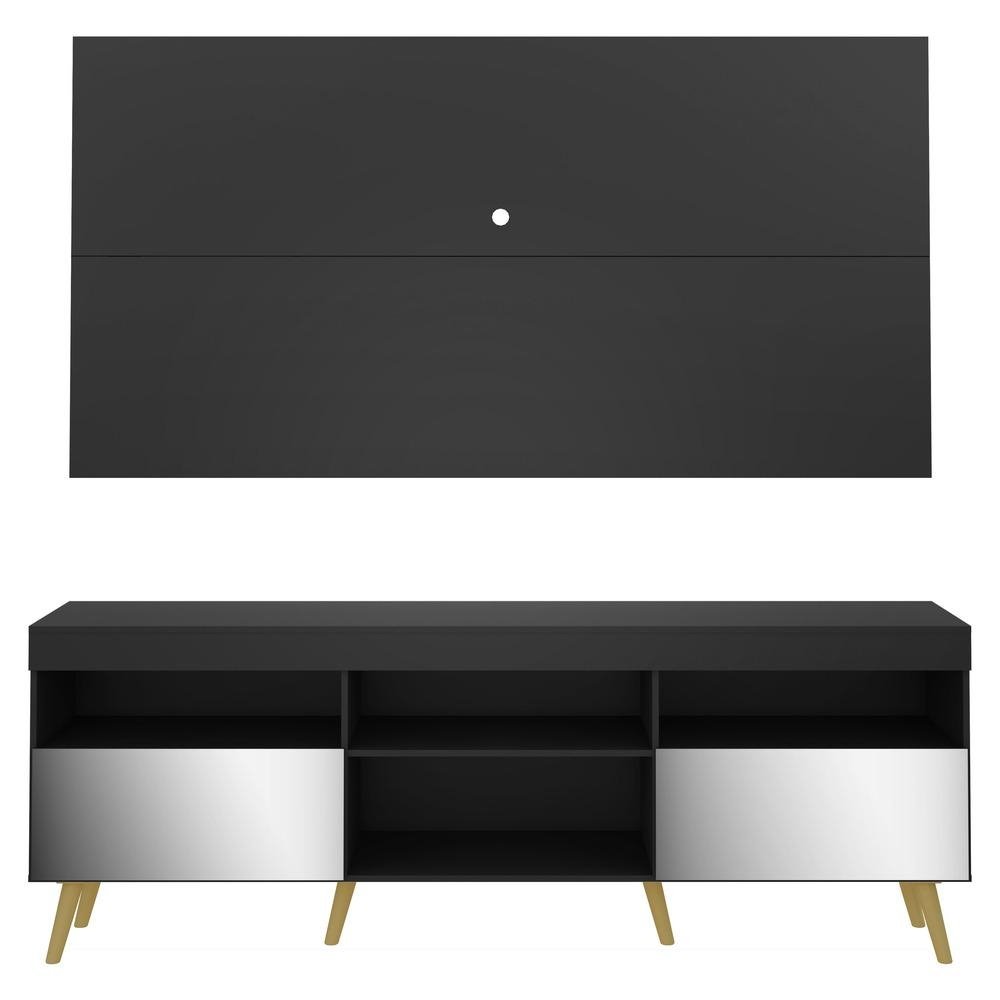 Rack com Painel e Suporte TV 65" Retro com Espelho Florida Multimoveis V3142