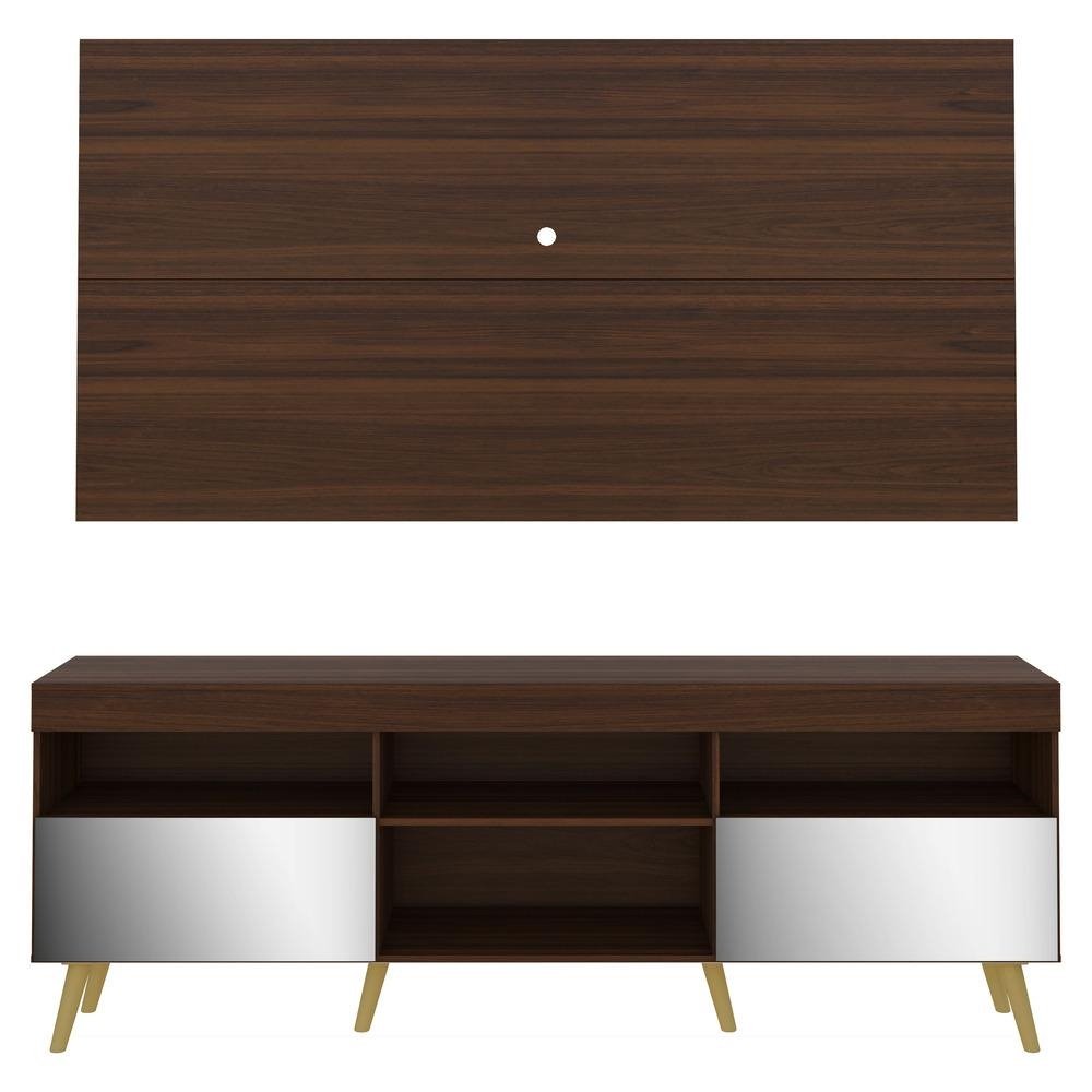 Rack com Painel e Suporte TV 65" Retro com Espelho Florida Multimoveis V3142
