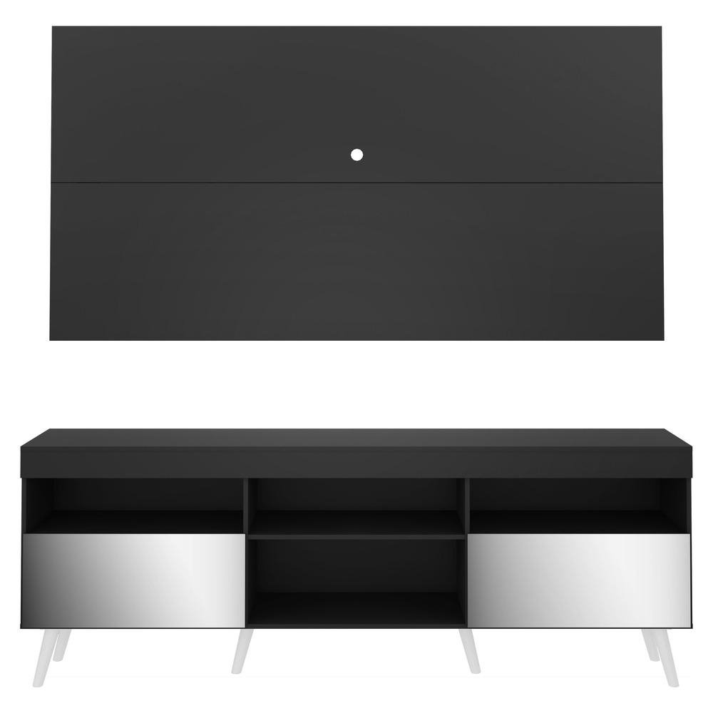 Rack com Painel e Suporte TV 65" Retro com Espelho Florida Multimoveis V3142