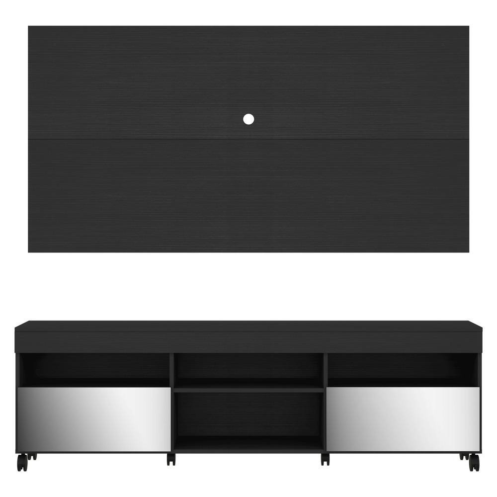 Rack com Painel TV 65" com Rodizios e Espelho Londres Multimoveis V3340