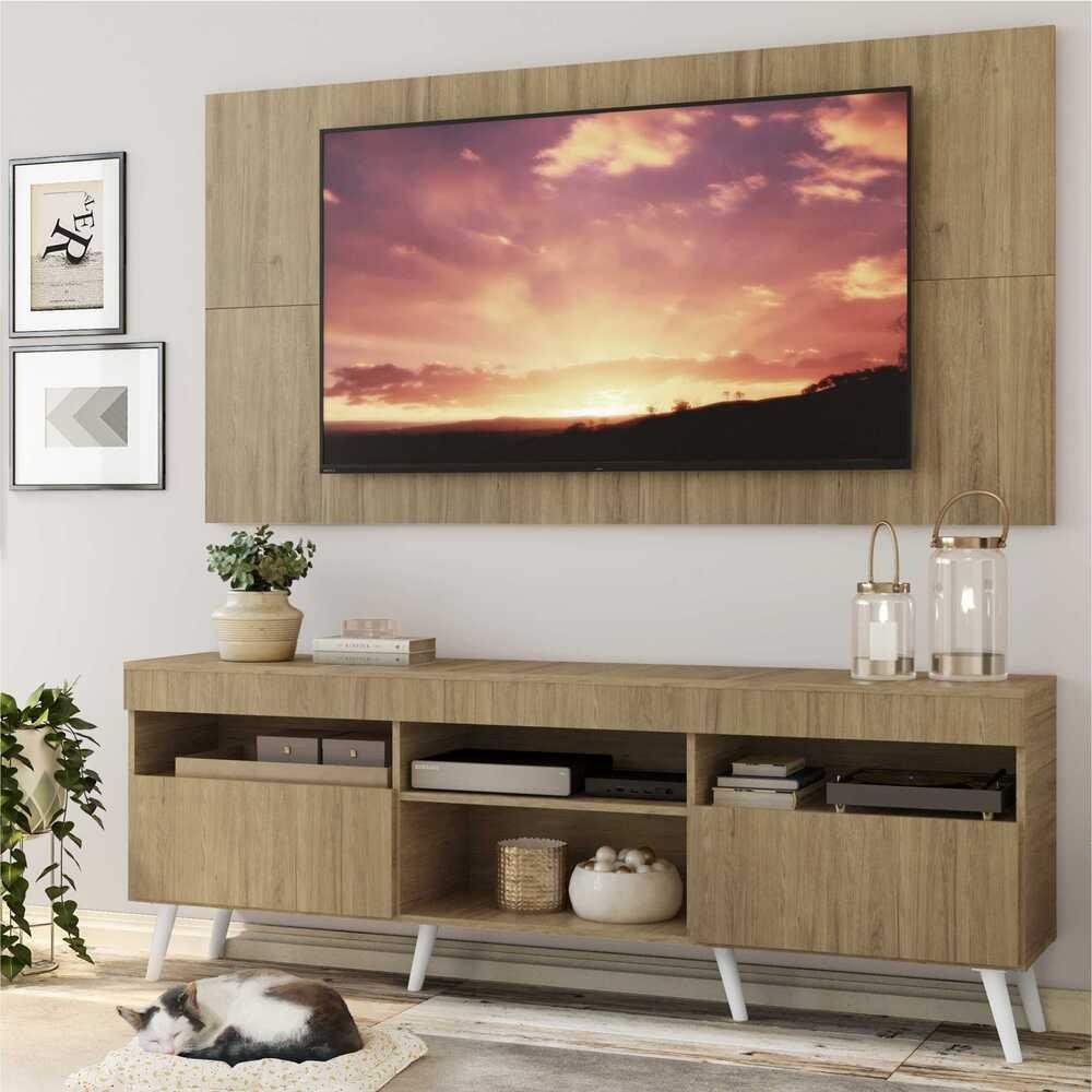 Rack com Painel e Suporte TV 65" Retro Londres Multimoveis V3347