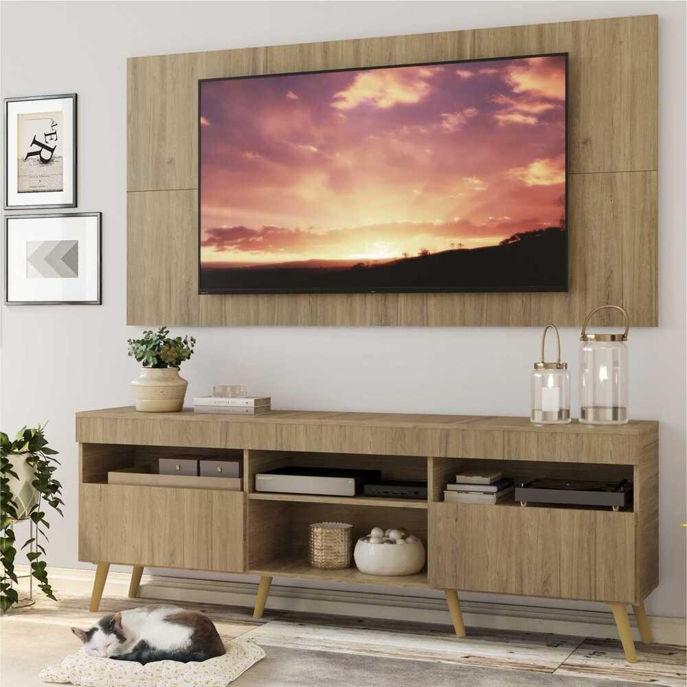 Rack com Painel e Suporte TV 65" Retro Londres Multimoveis V3347