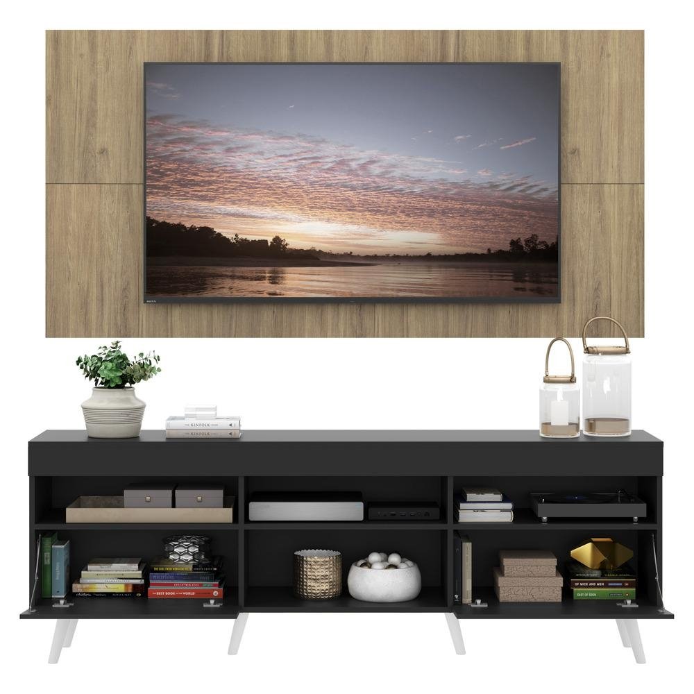 Rack com Painel e Suporte TV 65" Retro Londres Multimoveis V3347