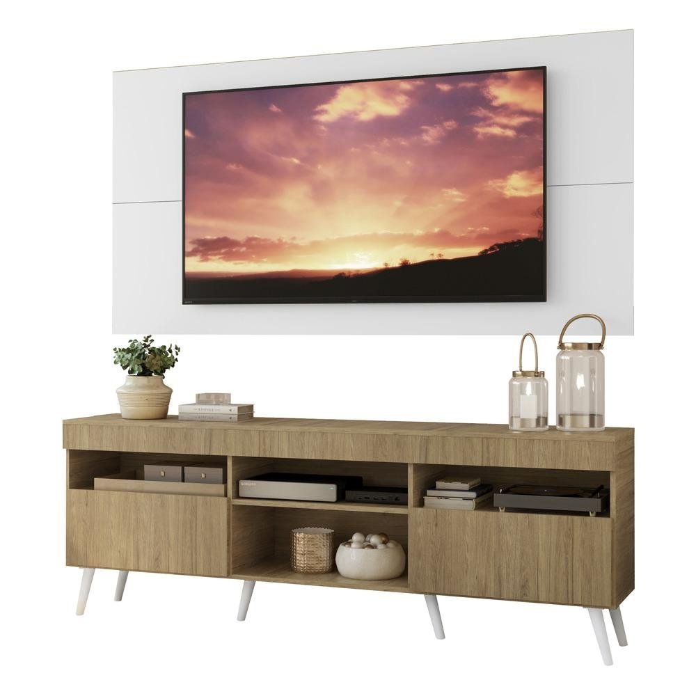 Rack com Painel e Suporte TV 65" Retro Londres Multimoveis V3347