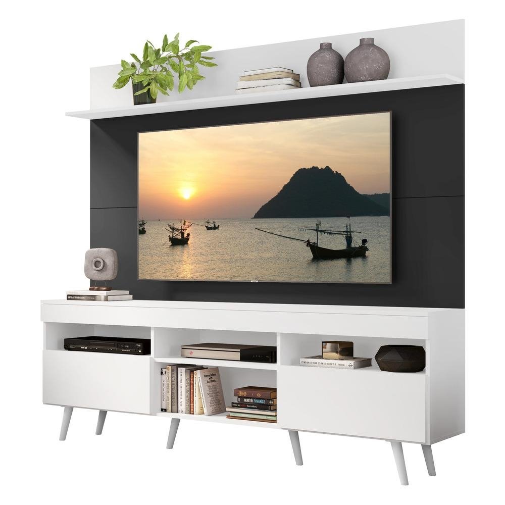 Rack Retro com Painel e Suporte TV 65" Madri Multimoveis V3374