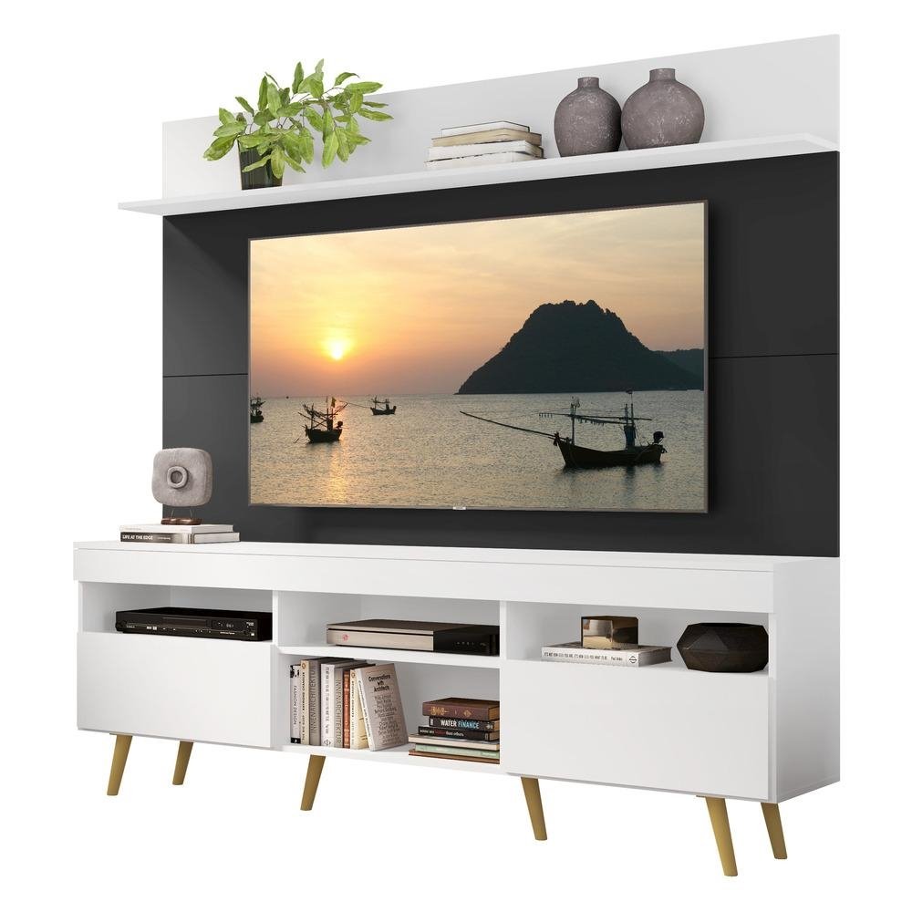 Rack Retro com Painel e Suporte TV 65" Madri Multimoveis V3374
