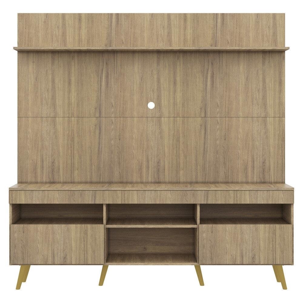 Rack Retro com Painel e Suporte TV 65" Madri Multimoveis V3374